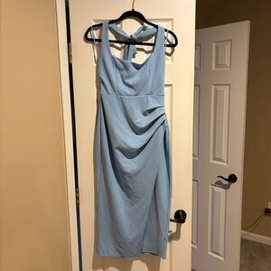 Hello Molly Blue Halter Sheath Dress